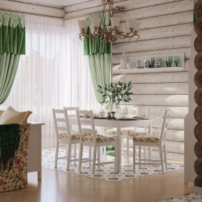 Комлект Вествик обеденный стол и четыре стула, массив сосны, цвет белый в Ялуторовске - jalutorovsk.mebel-74.com | фото