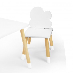 Комплект детской мебели стол и два стула Облачко (Белый/Белый/Береза) в Ялуторовске - jalutorovsk.mebel-74.com | фото