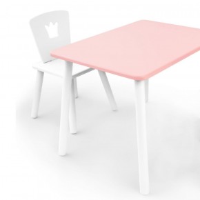 Комплект детской мебели стол и стул Корона (Розовый/Белый/Белый) в Ялуторовске - jalutorovsk.mebel-74.com | фото