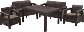 Комплект мебели Корфу Фиеста (Corfu fiesta set) коричневый в Ялуторовске - jalutorovsk.mebel-74.com | фото