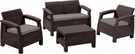 Комплект мебели Корфу сет (Corfu set) коричневый - серо-бежевый * в Ялуторовске - jalutorovsk.mebel-74.com | фото