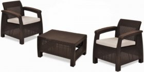 Комплект мебели Корфу Уикенд (Corfu Weekend) коричневый - серо-бежевый * в Ялуторовске - jalutorovsk.mebel-74.com | фото