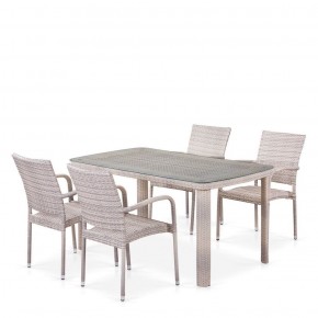Комплект плетеной мебели T256C/Y376C-W85 Latte (4+1) + подушки на стульях в Ялуторовске - jalutorovsk.mebel-74.com | фото