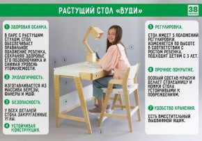 Комплект растущий стол и стул с чехлом 38 попугаев «Вуди» (Белый, Белый, Клетка) в Ялуторовске - jalutorovsk.mebel-74.com | фото