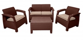 Комплект уличной мебели Yalta Premium Terrace Set (Ялта) шоколадый (+подушки под спину) в Ялуторовске - jalutorovsk.mebel-74.com | фото