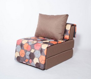 Кресло-кровать бескаркасное Харви (коричневый-геометрия браун) в Ялуторовске - jalutorovsk.mebel-74.com | фото