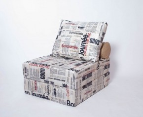 Кресло-кровать-пуф бескаркасное Прайм (Газета) в Ялуторовске - jalutorovsk.mebel-74.com | фото