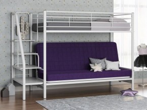 Кровать двухъярусная с диваном "Мадлен-3" (Белый/Фиолетовы) в Ялуторовске - jalutorovsk.mebel-74.com | фото