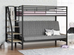 Кровать двухъярусная с диваном "Мадлен-3" (Черный/Серый) в Ялуторовске - jalutorovsk.mebel-74.com | фото