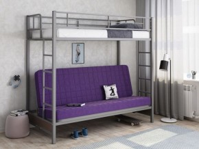 Кровать двухъярусная с диваном "Мадлен" (Серый/Фиолетовый) в Ялуторовске - jalutorovsk.mebel-74.com | фото