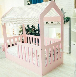Кровать-домик без ящика 800*1600 (Розовый) в Ялуторовске - jalutorovsk.mebel-74.com | фото